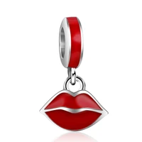 authentic 925 sterling silver glamour kiss flaming lips pendant beads for original pandora charm bracelets bangles jewelry