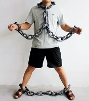 iron chain handcuffs fetters shackle plastic prop terror night decorate halloween cosplay prisoner hallowmas trick toy