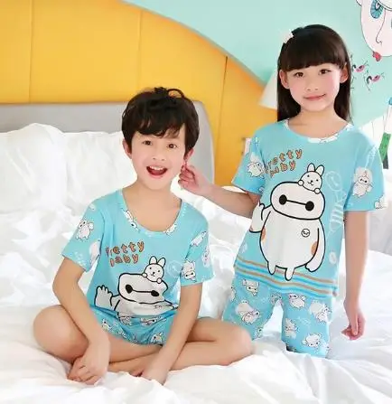 boys and girls fashion Sleepwear children's giftsNew Arrival Children's short-sleeved shorts suit cartoon cute pajamas