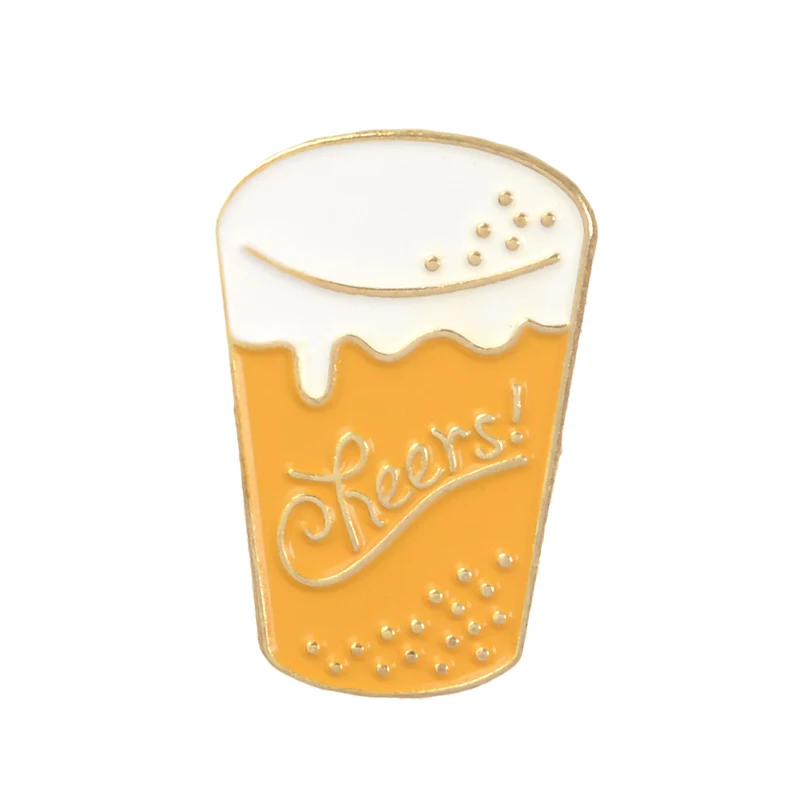 beer Мультяшная эмалированная булавка пивной выпечки пироги Ливерпуль фанс шляпа значок брошь одежда лацкан булавка джинсы рубашка еда ювелирные изделия подарок для друзей - Окраска металла: beer