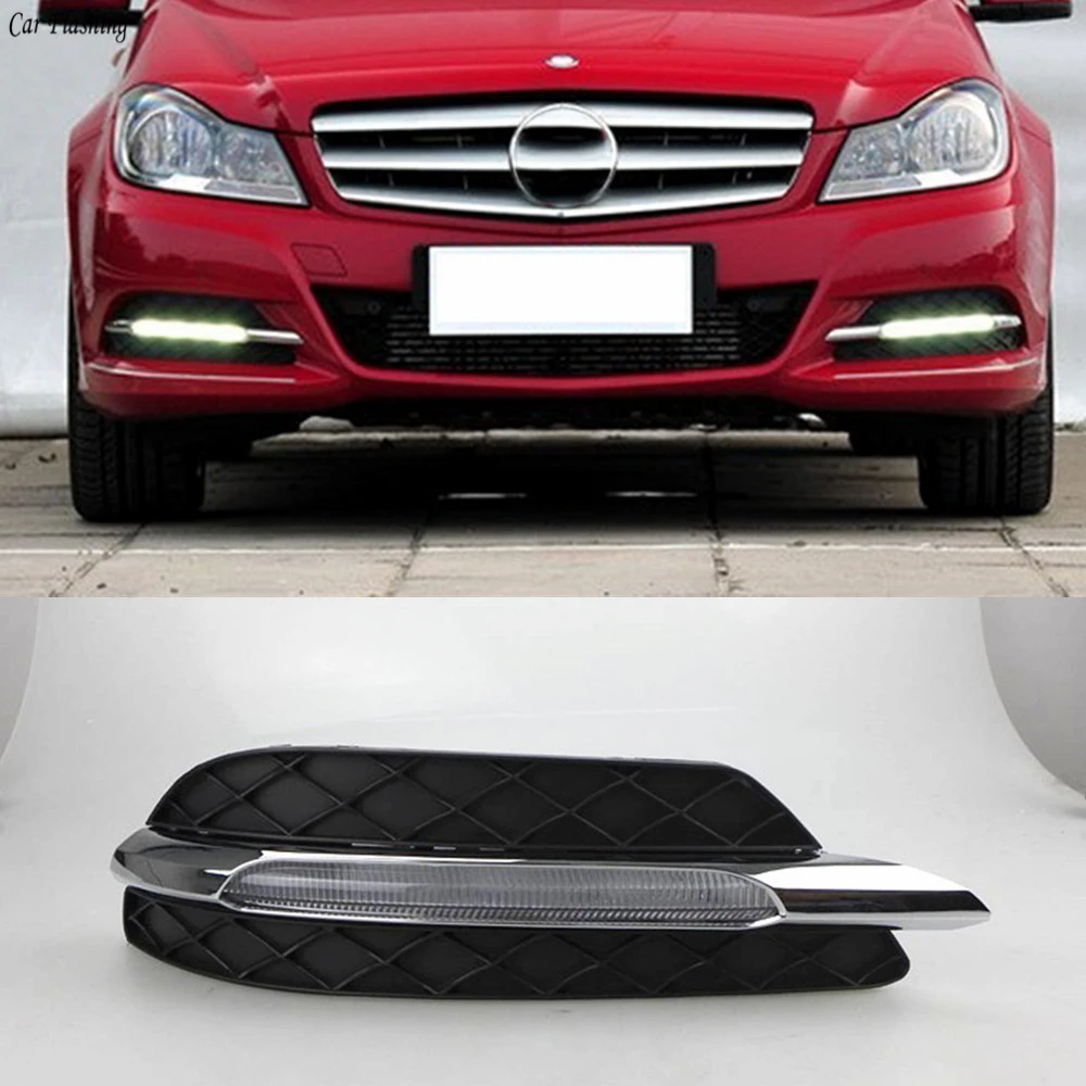 Автомобильный мигающий 1 комплект светодиодный фонарь для Mercedes benz W204 C200 C260 C250 C300