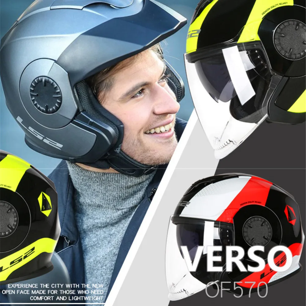 LS2 OF570 Открытый мотоциклетный шлем для скутера Capacete Moto шлемы Jet Helm Kask