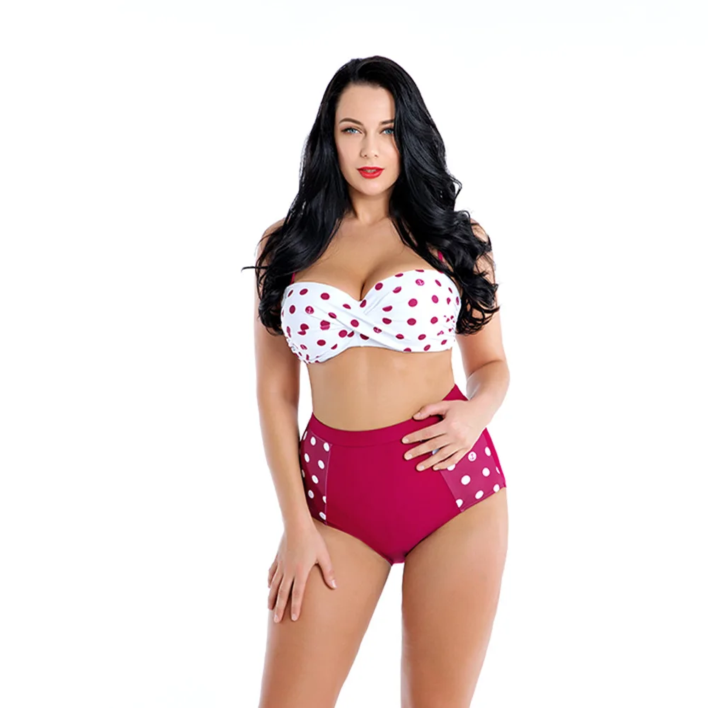 Купальник 2019 Новый Высокая талия бикини sexy dot Плюс размеры для женщин купальники