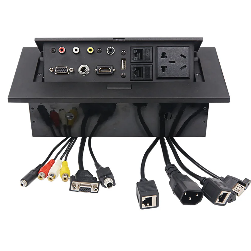 Новый K518 Многофункциональный рабочего socket стол pop up Скрытая линия коробка