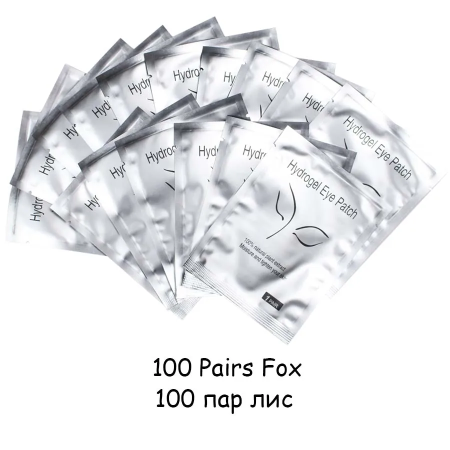 100pairs Fox 50/100 пар патчей для наращивания ресниц под глазные накладки бумажные Патчи Наклейки для ресниц принадлежности для наращивания AILYRISS - Цвет: 100pairs Fox