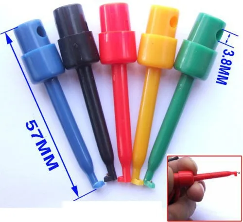 

160 pcs Small Plastic Test Hook Clip Test Probe for SMD PCB IC Multimeter 2.3" 5.7cm