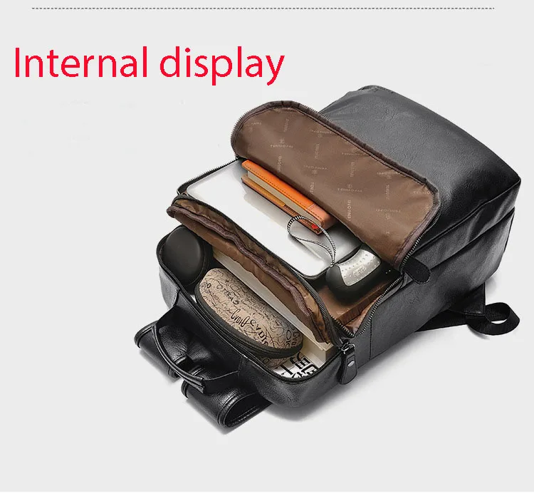 Мужские деловые повседневные Рюкзаки для школы дорожная сумка черного цвета из