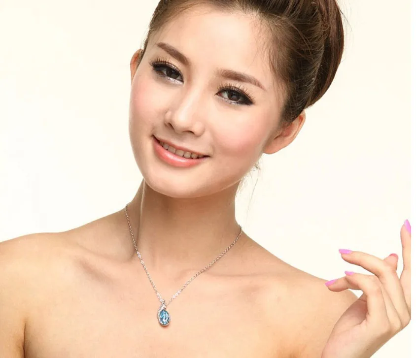 Ожерелье с подвеской в виде бутона цветком и кристаллами|necklace jewelry|jewelry free