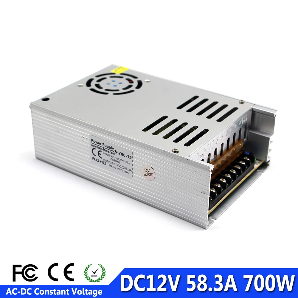 Новый дизайн DC источник питания DC12V 58.3A 700 Вт блок для светодиодной ленты CNC 3D