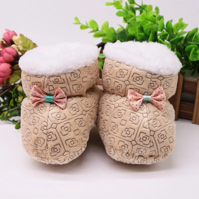 

Newborn Toddler Shoes Infant Cotton Cute Snow Booties Soft Sole Crib Shoes 2018 Winter Baby Shoes 0-1Y