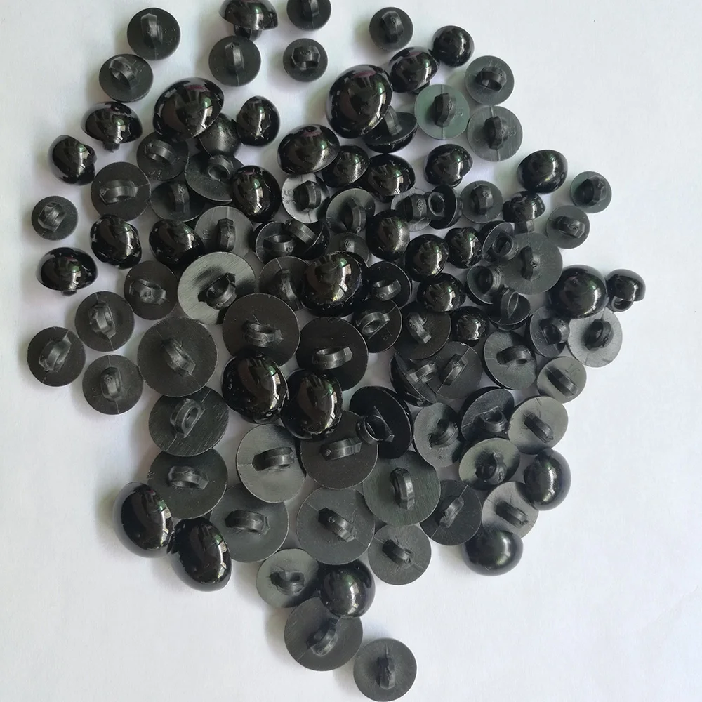 100 шт. пластиковые пуговицы круглые плоские черные глаза для кукол создание