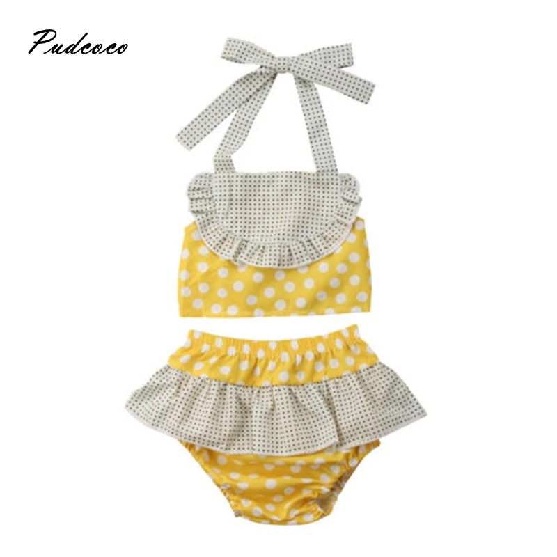 2018 новый сладкий малыш Одежда для детей малышей девочек Цветочный горошек