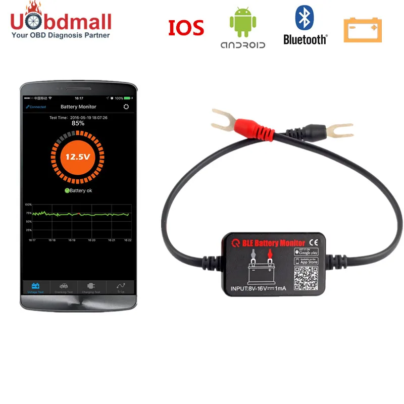 Тест er батареи автомобиля Bluetooth 12 в электрической цепи тест на проворот коленвала для Android IOS диагностический инструмент автомобильный BM2 анализатор батареи