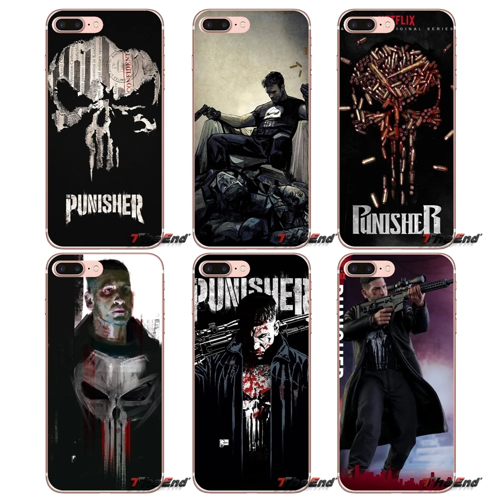 Прозрачный чехол из ТПУ для Sony Xperia Z Z1 Z2 Z3 Z5 compact M2 M4 M5 E3 T3 XA Aqua LG G4 G5 G3 G2 Mini Capa The Punisher