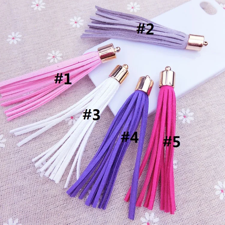 3 шт./лот Золотая Кепка кожаная замшевая кисточка Сделай Сам ремешки для сотового