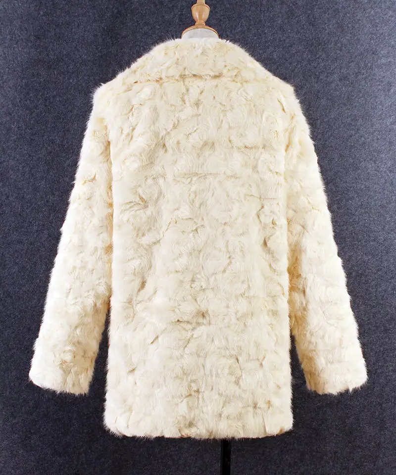

Warm Winter Faux Fur Coat Women Trendy Streetwear Large Sizes Long Sleeve Overcoat Female Beige Casual Autumn Outerwear 6Q1616
