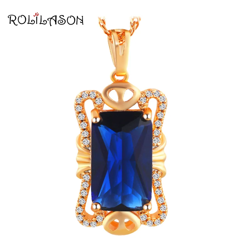 Rolilason Замечательный зеленый золотой тон Модные украшения кулон и розничная LNS639 для Для женщин