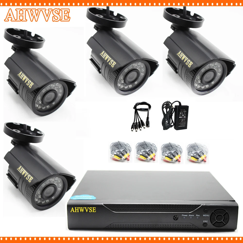 4CH CCTV система 720P HDMI AHD CCTV 1080N DVR 1,0 MP уличная инфракрасная камера видеонаблюдения 1200TVL Камера видеонаблюдения комплект