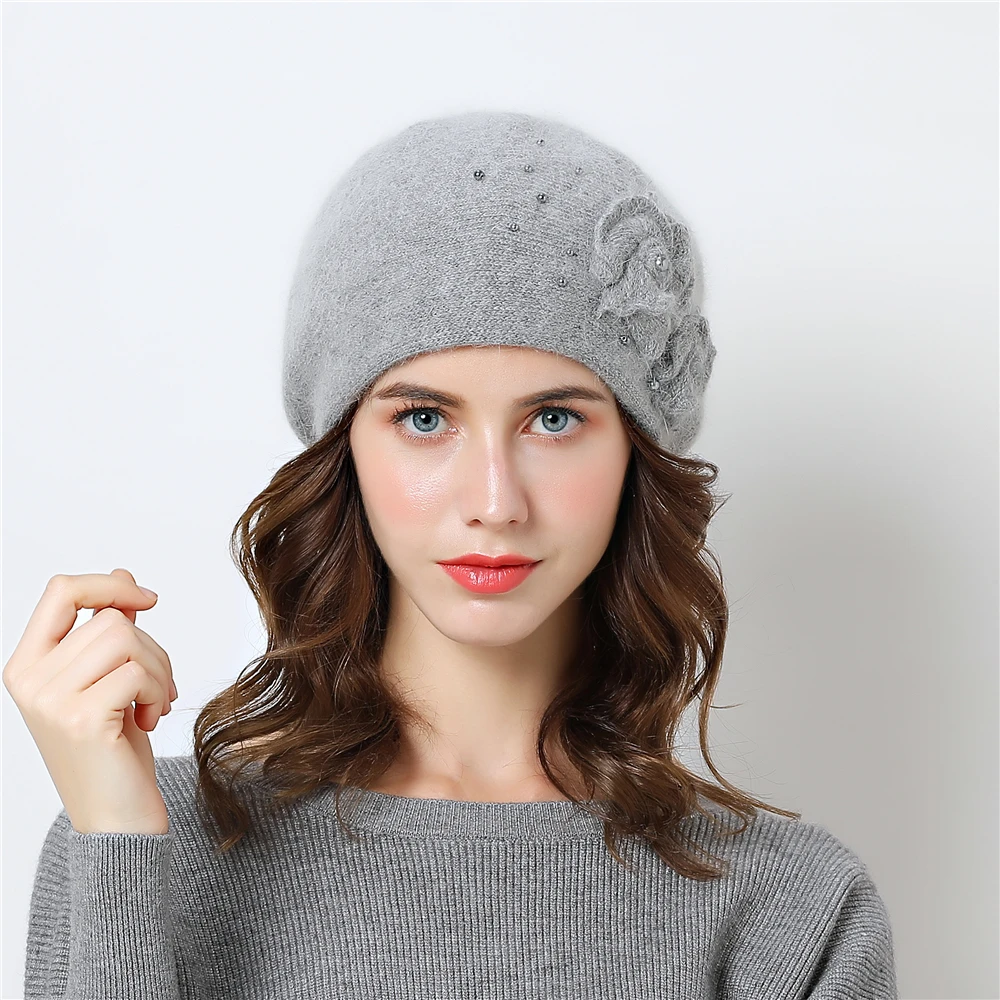 Женские двухслойные дизайнерские зимние шапки шапка из кроличьего меха с