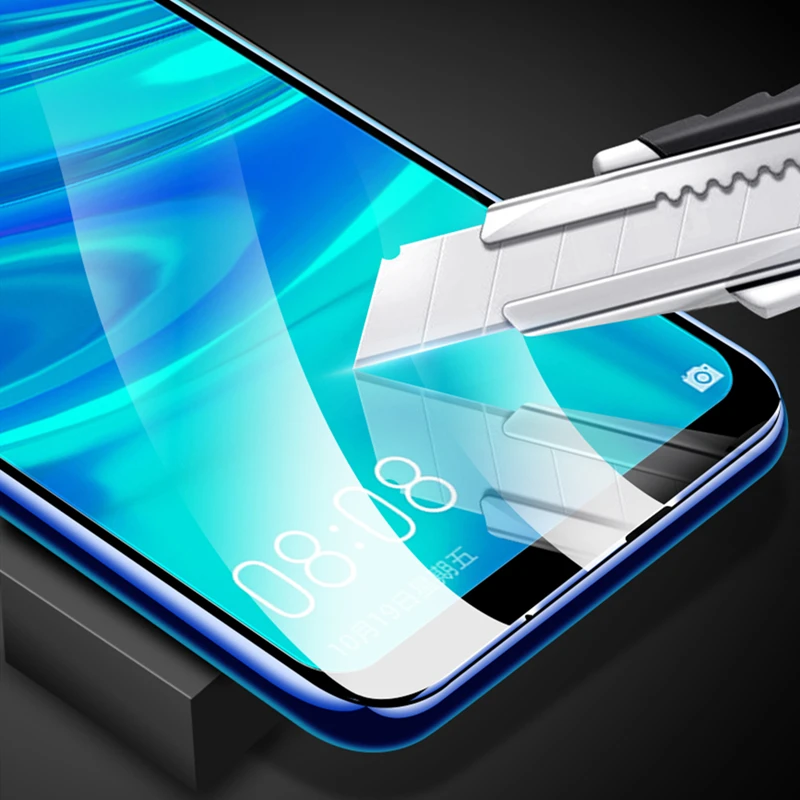 Защитное стекло для Huawei P Smart Plus 2019 закаленное полное покрытие клей экрана защита