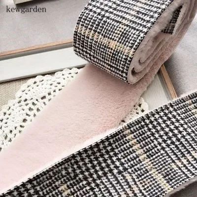 Kewgarden клетчатая плюшевая лента из кроличьего меха одинаковая стандартная с