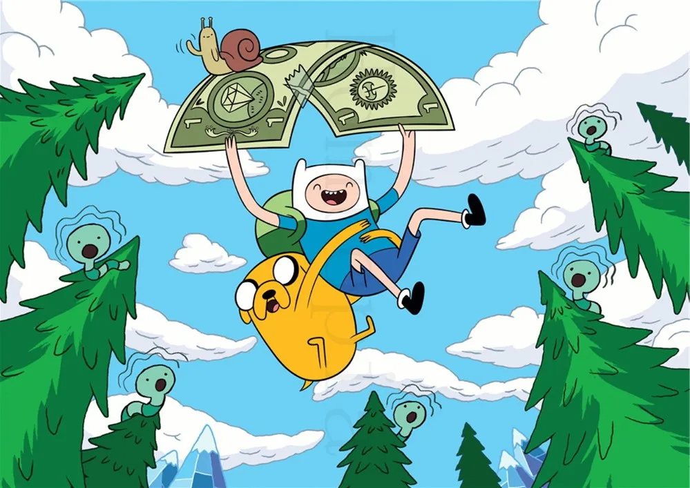 Adventure Time постеры, Мультяшные настенные наклейки, белая бумага с покрытием, принты для украшения дома, гостиной, спальни, бара, домашнего искусства, бренд
