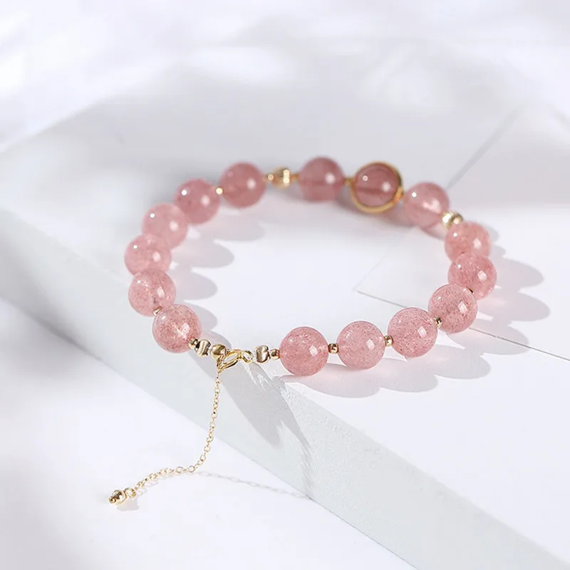 Розовый Uglyless Luxury 14K Gold Gemstones Beads Bracelets for Women Fluorite Balls Beading Bracelet Adjustable Fine Jewelry Moonstones - Цвет камня: Розовый