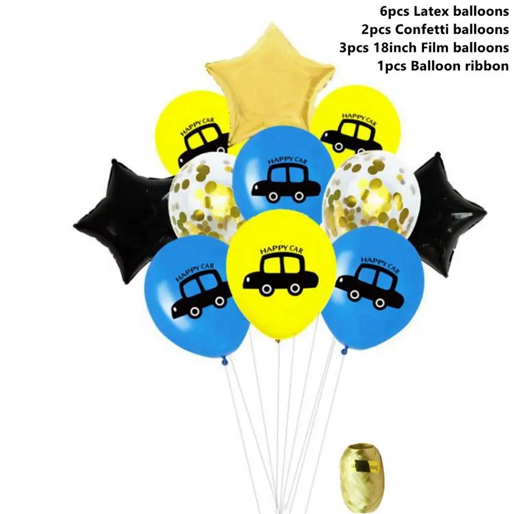 Car Balloons 2 Taoup счастливый детский день рождения грузовик шары конфетти баллоны аксессуары автомобильные воздушные шары латексные воздушные вечерние украшения для мальчиков сувениры - Цвет: Car Balloons 2