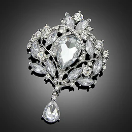 silver white Высокое качество, Элегантная Брошь на булавке, пуговицы, кристалл, бижутерия, одежда, интимные украшения, аксессуары, броши, сделай сам, для свадьбы - Цвет: silver white