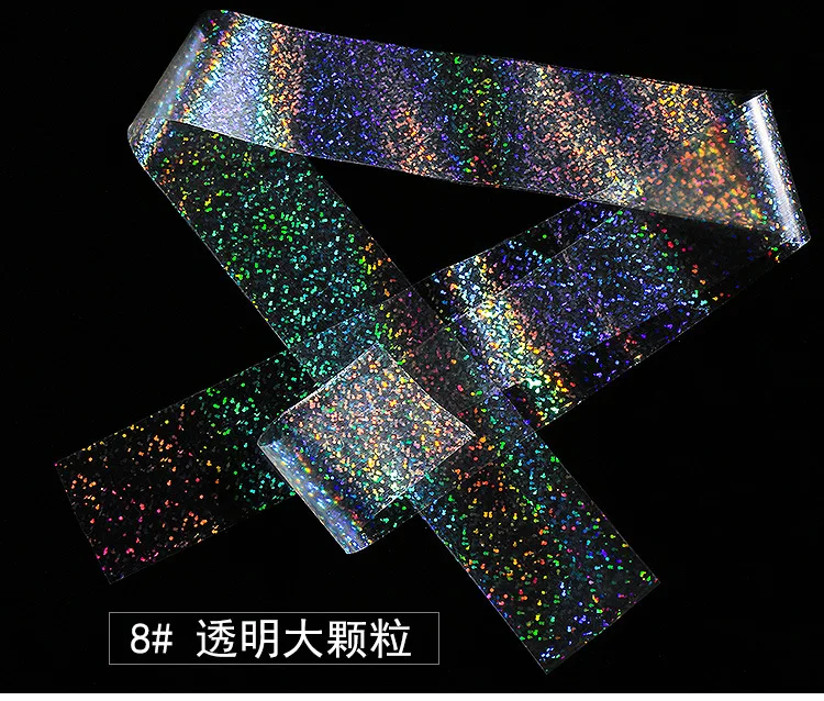 8 видов 4*120 см/рулон голографические наклейки для ногтей Прозрачный лазерный точечный дизайн ногтей