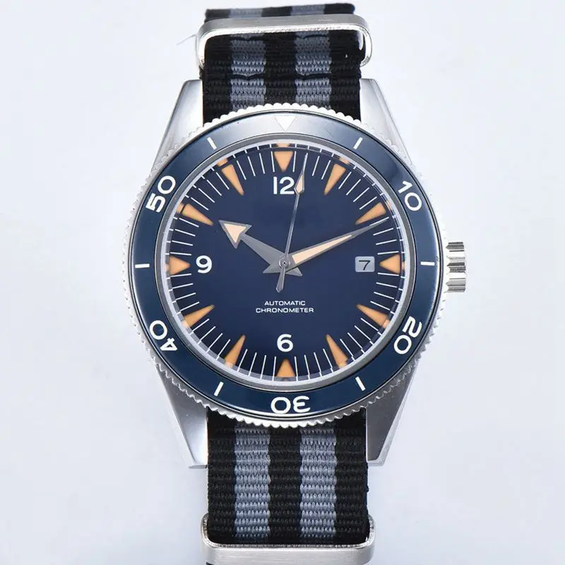 nylon blue dial Мужские s часы corgeut водонепроницаемые спортивные мужские часы лучший бренд Эксклюзивные Мужские Часы повседневные военные механические часы Relogio Masculino - Цвет: nylon blue dial