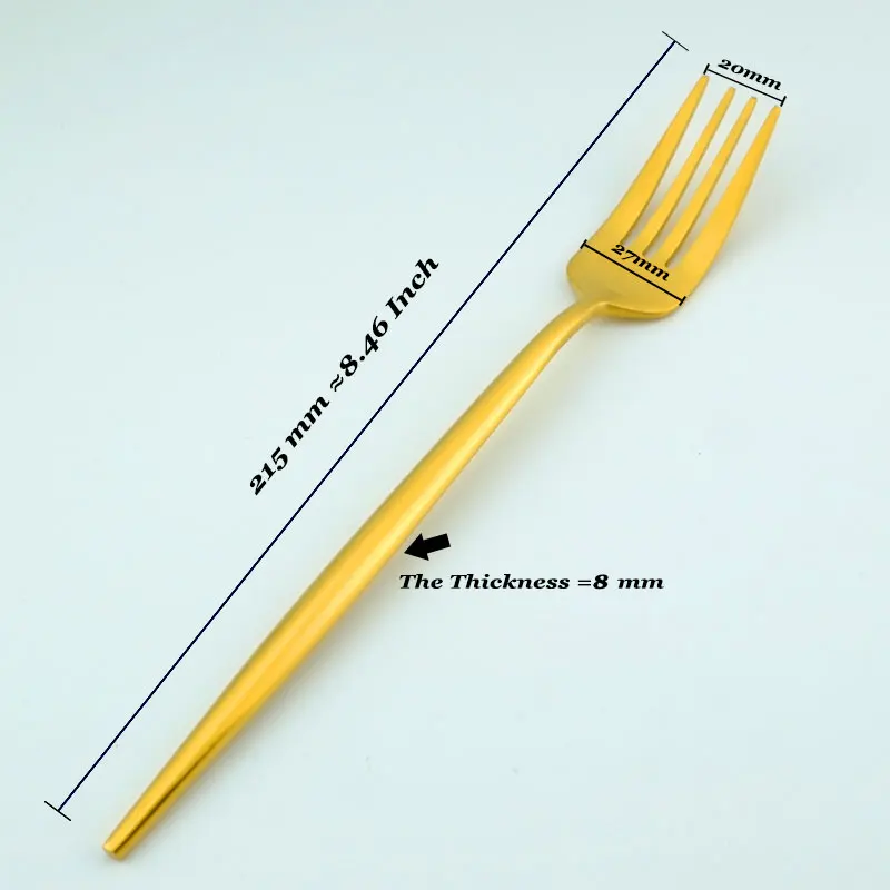 Dinner Fork 1pcs 4/1 шт/набор чистое золото Европейский столовый нож ложка 304 нержавеющая сталь западные эко столовые приборы, для кухни еда посуда столовый набор - Цвет: Dinner Fork 1pcs