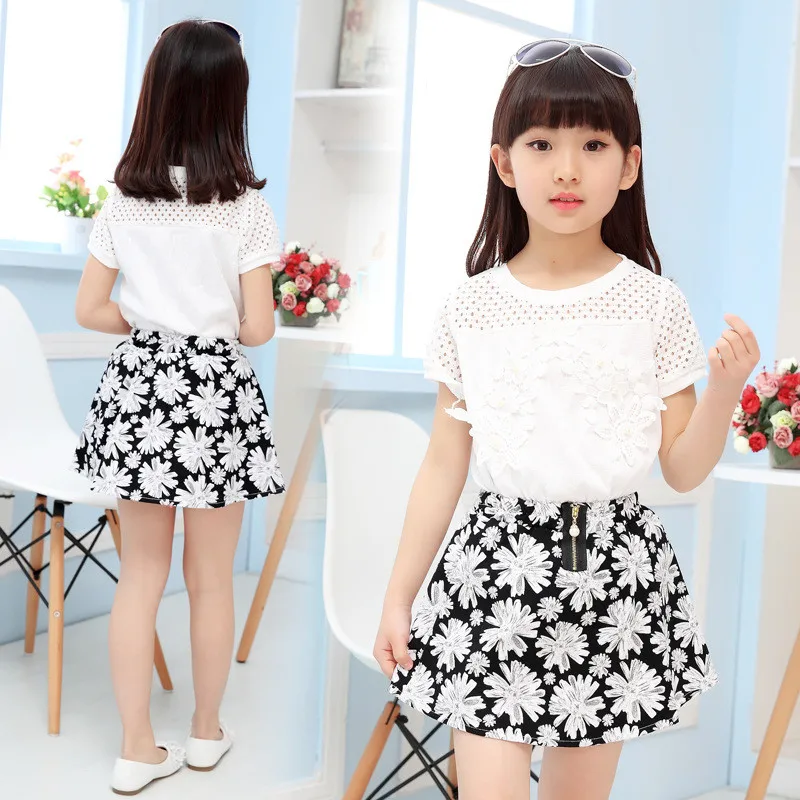 Детский летний комплект из футболки и юбки на возраст 10 лет 6 8 лет|Комплекты