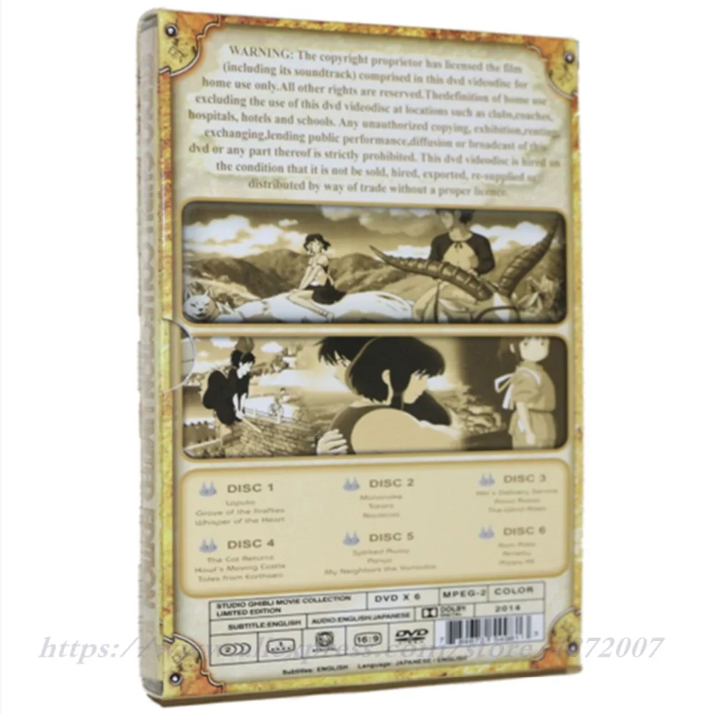 Hayao Miyazaki & STUDIO GHIBLI Коллекционная Ограниченная серия 6DVD 18 лучших