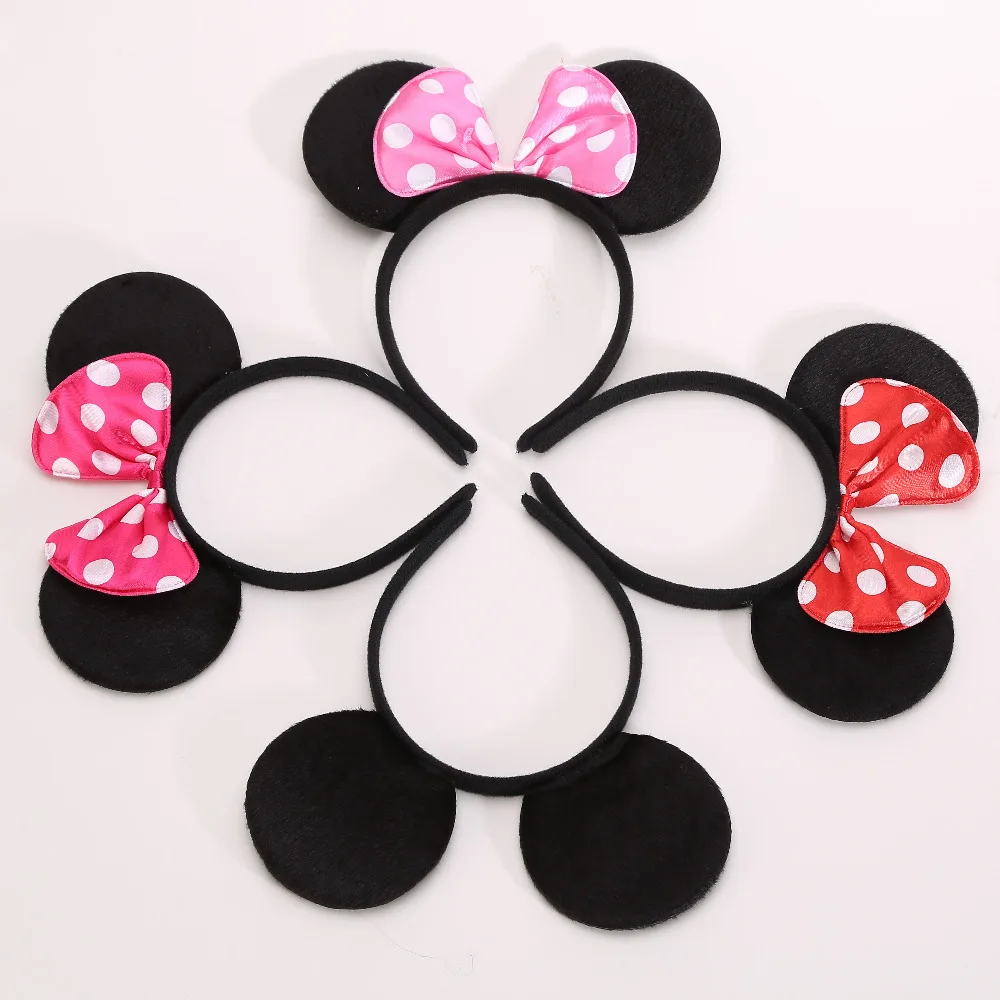 

MINNIE Ears Headband Birthday Party Supplies Baby Hair Accessories Party Decoration Baby Shower Valentine's Day 10pcs/lot