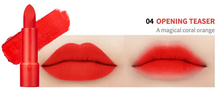 04 Opening Teaser CLIO Rouge каблук бархат 3,4 г 10 цветов Матовая помада для женщин Lipliner водонепроницаемый стойкий макияж блеск для губ Корея Косметика - Цвет: 04 Opening Teaser