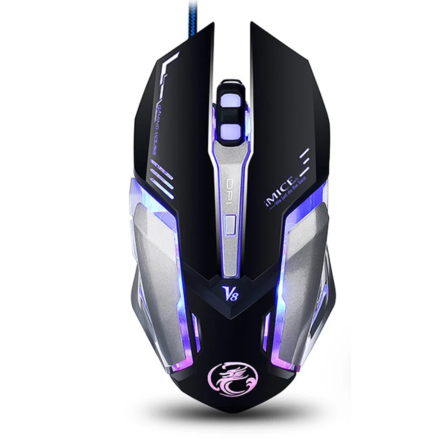 IMice V8 Профессиональный макро пользовательские Проводная игровая клавиатура Мышь 6 кнопок 4000 Точек на дюйм Оптическая USB геймер Мышь для ПК компьютер ноутбук ПК