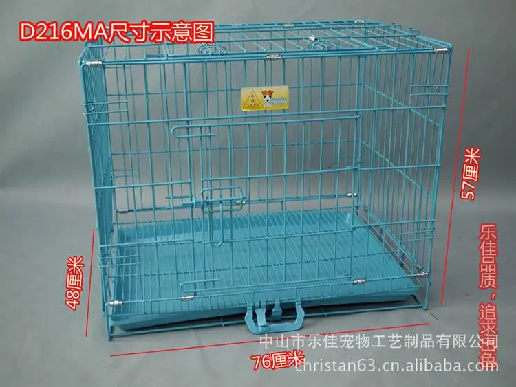 Железная клетка для собак Складная Клетка для кошек питомник двойная дверь установка синий подходит для больших средних и маленьких домашних животных - Цвет: 3