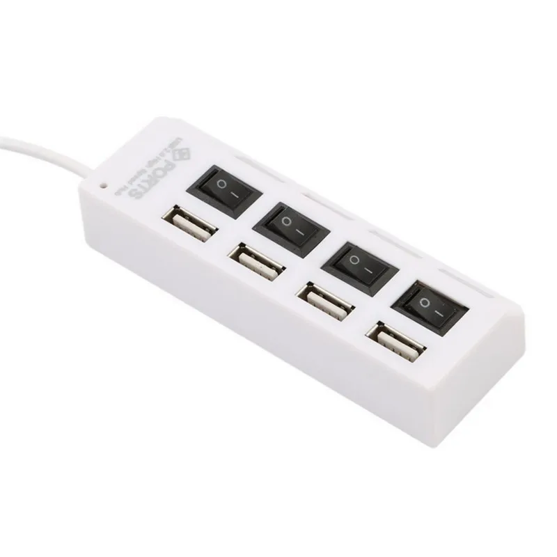 BinFul Micro 4 портовый usb хаб 2 0 высокоскоростной сплиттер с переключателем ВКЛ/ВЫКЛ