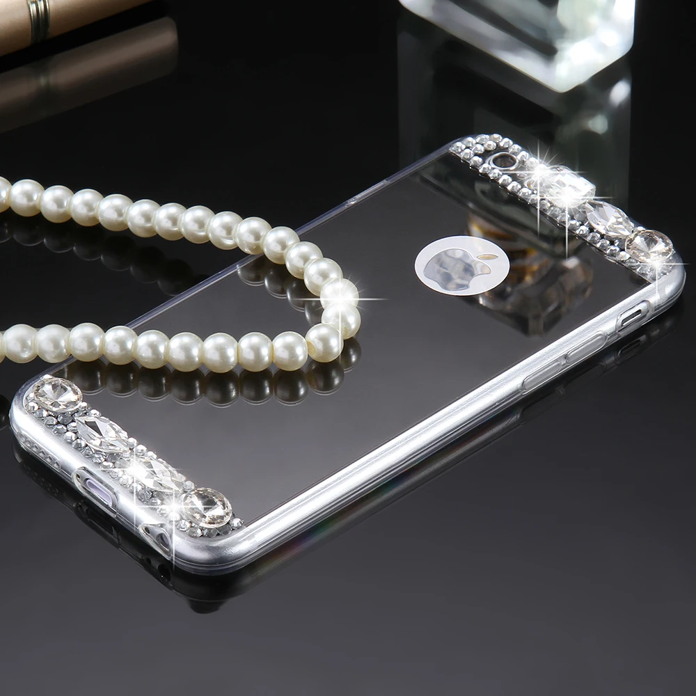 KISSCASE алмаз зеркало чехол для iPhone 7 6s 6 Plus 5S SE ручной работы Украшенные стразами