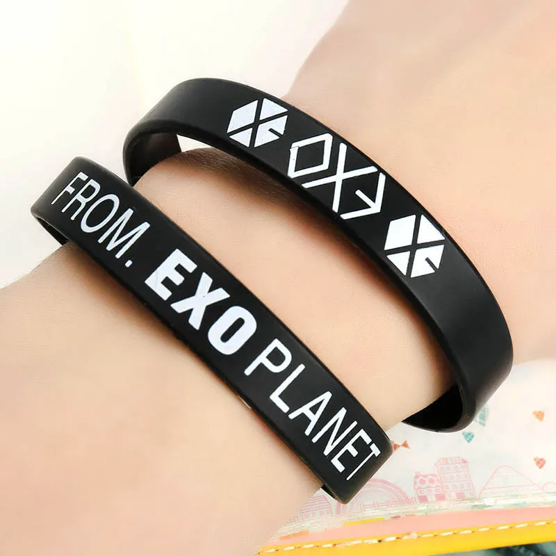 Альбом KPOP EXO браслеты с датой рождения спорт силиконовый браслет Дружба браслеты модные аксессуары для мужчин и женщин