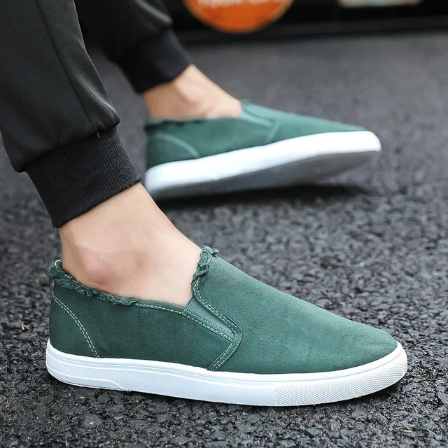 Кеды мужские однотонные удобные повседневные холщовые туфли Нескользящие белые