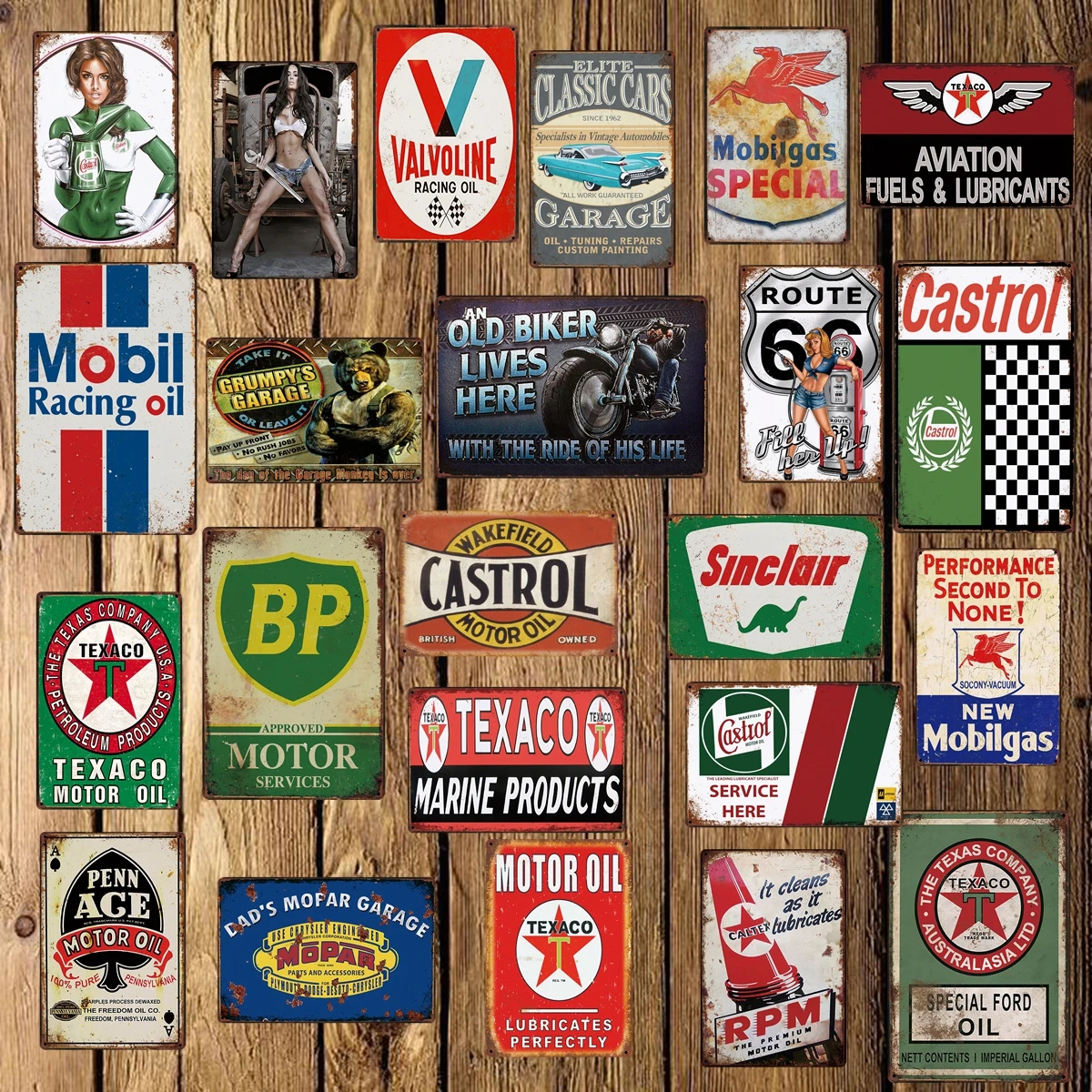 

[ WellCraft ] Motor Oil Man cave BP Garage Vintage Tin signs Bar Retro Wall Poster Paitning shabby chic home decor LT-1746