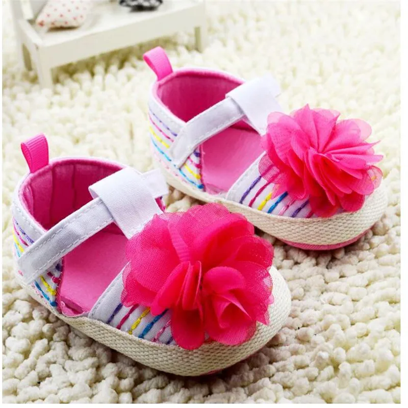 

new style flower soft sole shoes 2016 baby plaid princess shoes for summer 3 colors