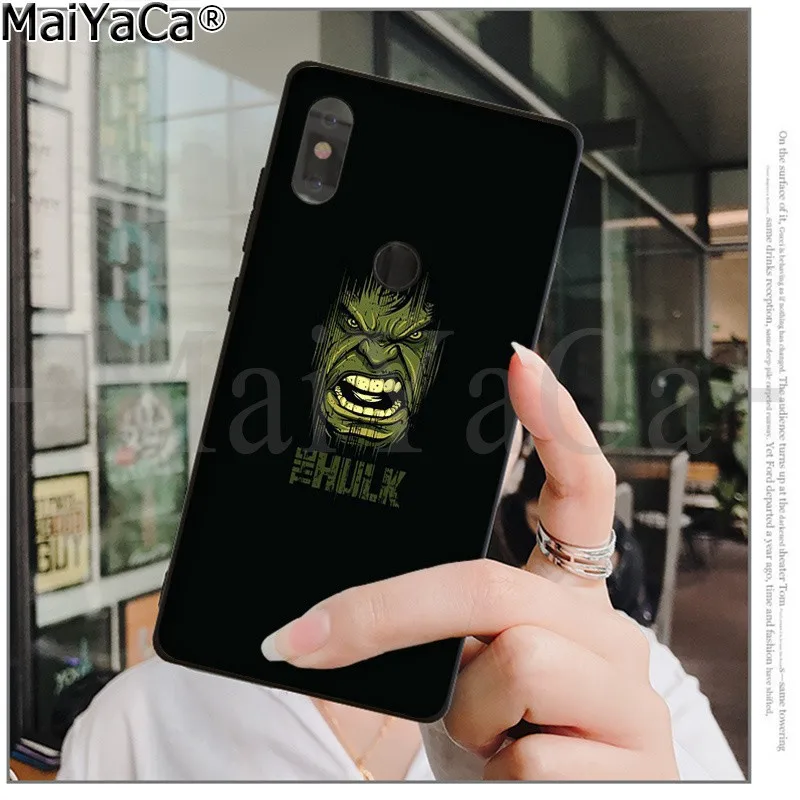 A3 MaiYaCa герои Marvel Hulk ТПУ черный чехол для телефона оболочка для Xiao mi Red mi 5 5Plus Note4 4X Note5 6A mi 6 mi x2 mi x2S - Цвет: A3