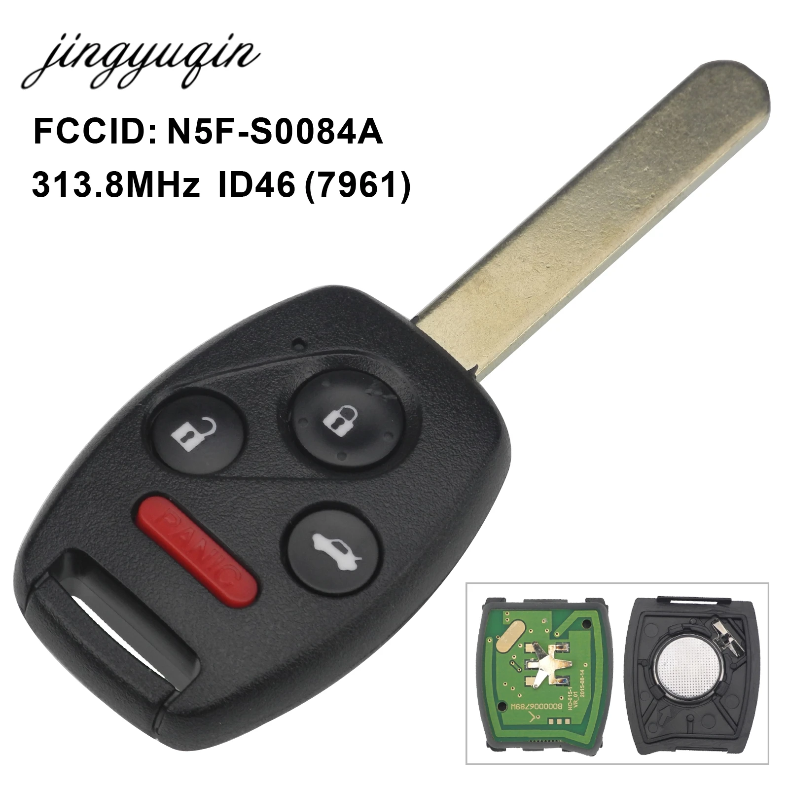 Jingyuqin-mando a distancia para coche, Control de alarma para Honda CIVIC N5F-S0084-A STREAM ID46 (7961), Chip de 313,8 MHz