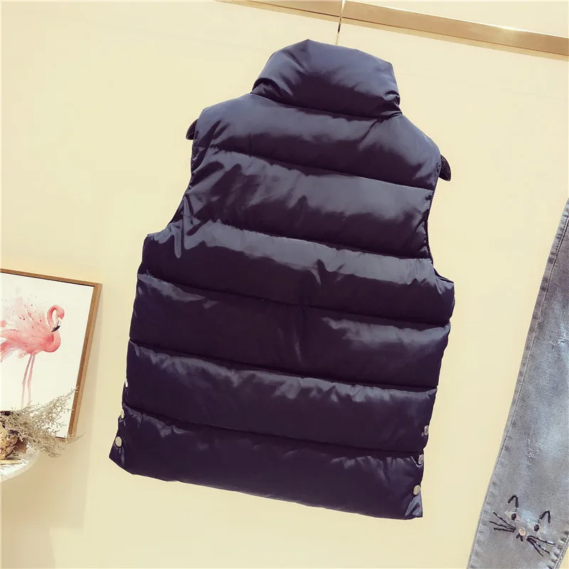 Новая зимняя куртка Для женщин пуховой жилет пальто теплая плотная с коротким