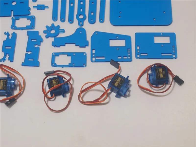 DIY meArm Mini Industrial Robotic Arm Deluxe Kit лазерная резка синий цвет акриловая пластина рамка + 9 g