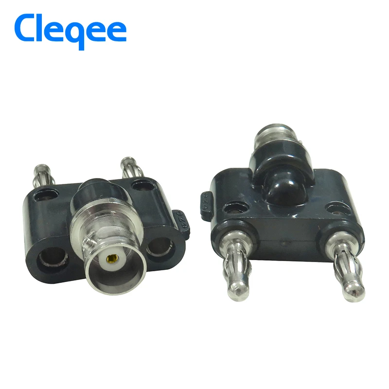 Горячий Cleqee P7006 1 шт. адаптер BNC Гнездовой разъем для двух двойных 4 мм соединитель