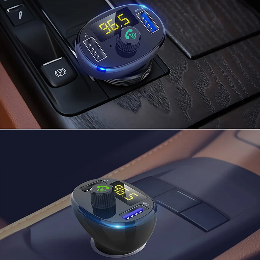 Громкой связи Bluetooth FM передатчик 4 2 USB Авто QC3.0 автомобильное зарядное устройство